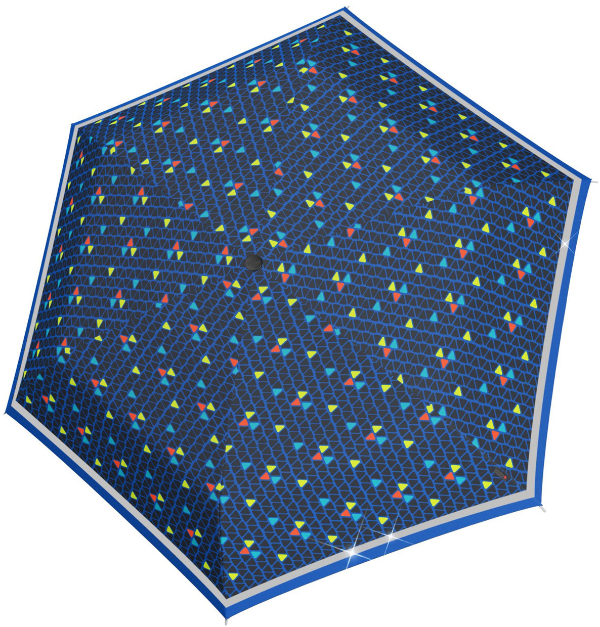 Knirps Rookie Taschenschirm – manuell, Ø 90 cm, L 23 cm – mehrfarbig – reflektierend, windfest