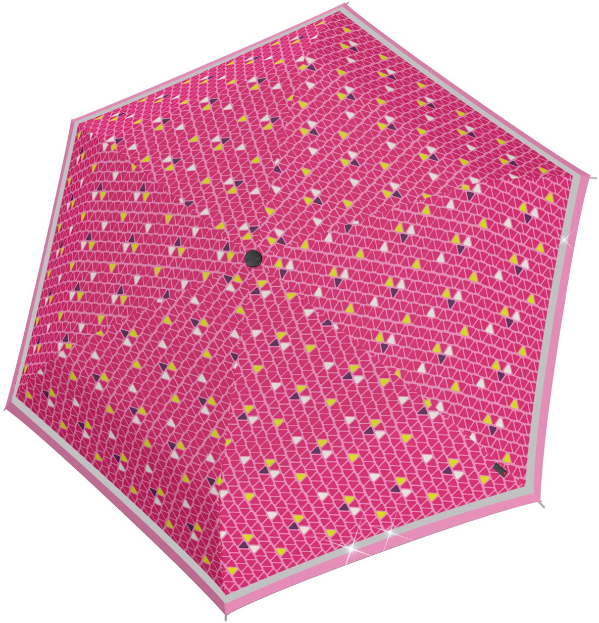 Knirps Taschenschirm Rookie – manuell, Ø 90 cm, L 22 cm – Pink – reflektierend