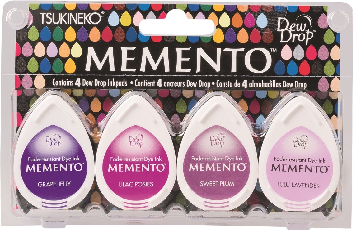 KNORR prandell Stempelkissen – Memento – 35 × 50 mm – farbig sortiert – 4er-Set