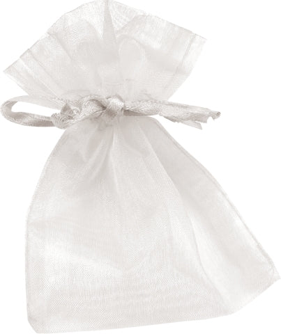 KNORR prandell Geschenkbeutel Organza Weiss – 76 × 126 × 10 mm – Satin-Zugband