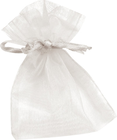 Knorr Prandell Geschenkbeutel Organza Weiss – 76 × 126 × 10 mm – mit Satin-Zugband