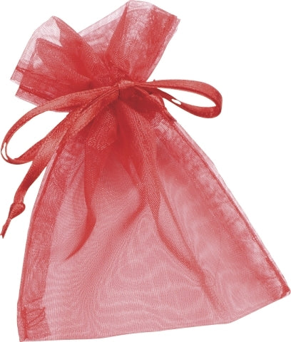 KNORR prandell Geschenkbeutel Organza Rot – 76 × 128 × 10 mm – Satin-Zugband