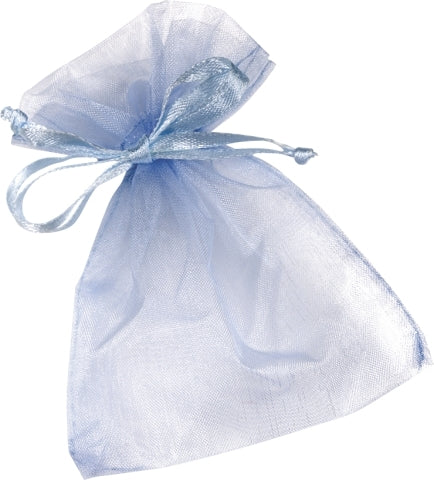 KNORR prandell Geschenkbeutel Organza Blau – 96 × 112 × 10 mm – Satin-Zugband