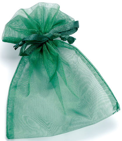 KNORR prandell Geschenkbeutel Organza Grün – 77 × 128 × 10 mm – Satin-Zugband