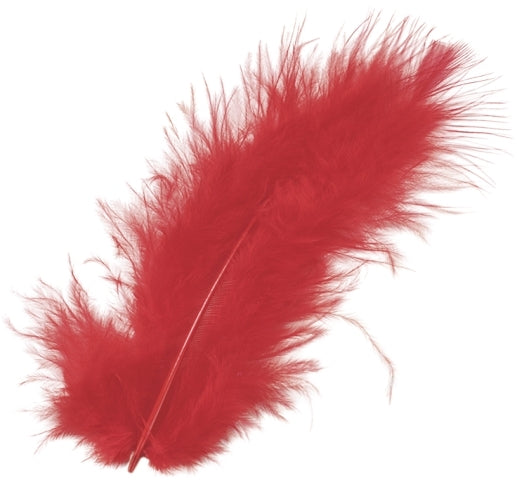 KNORR prandell Marabufedern, Eingefärbt, Rot, 18,3 × 7,2 × 1 cm, 15 Stk., 216619150