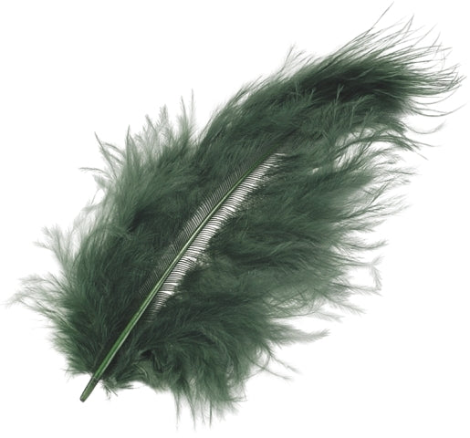 KNORR prandell Dekostoff, Marabufedern, Dunkelgrün, 19,6 cm, 15 Stk.