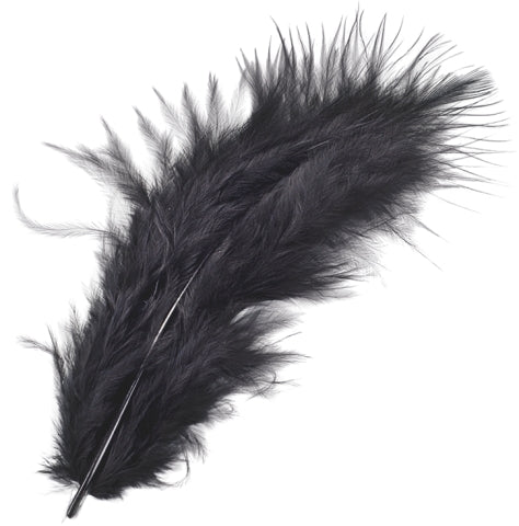 KNORR prandell Marabufedern, Eingefärbt, Schwarz, 18,7 cm × 6,9 cm × 1,2 cm, 15 Stk.