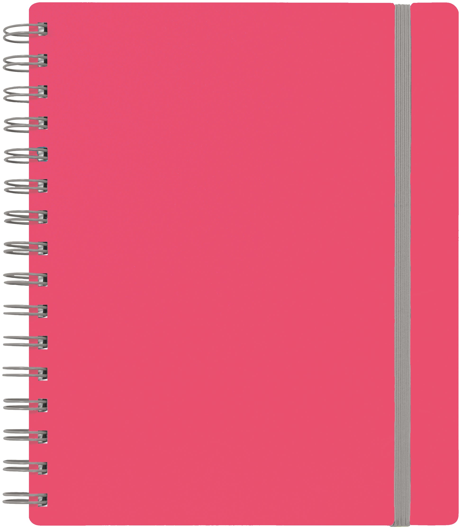 Kolma Spiralheft – 187 × 213 mm – 70 g/m² – Doppelspirale, perforiert, Elastband, Sammelmappe – Pink/Grau
