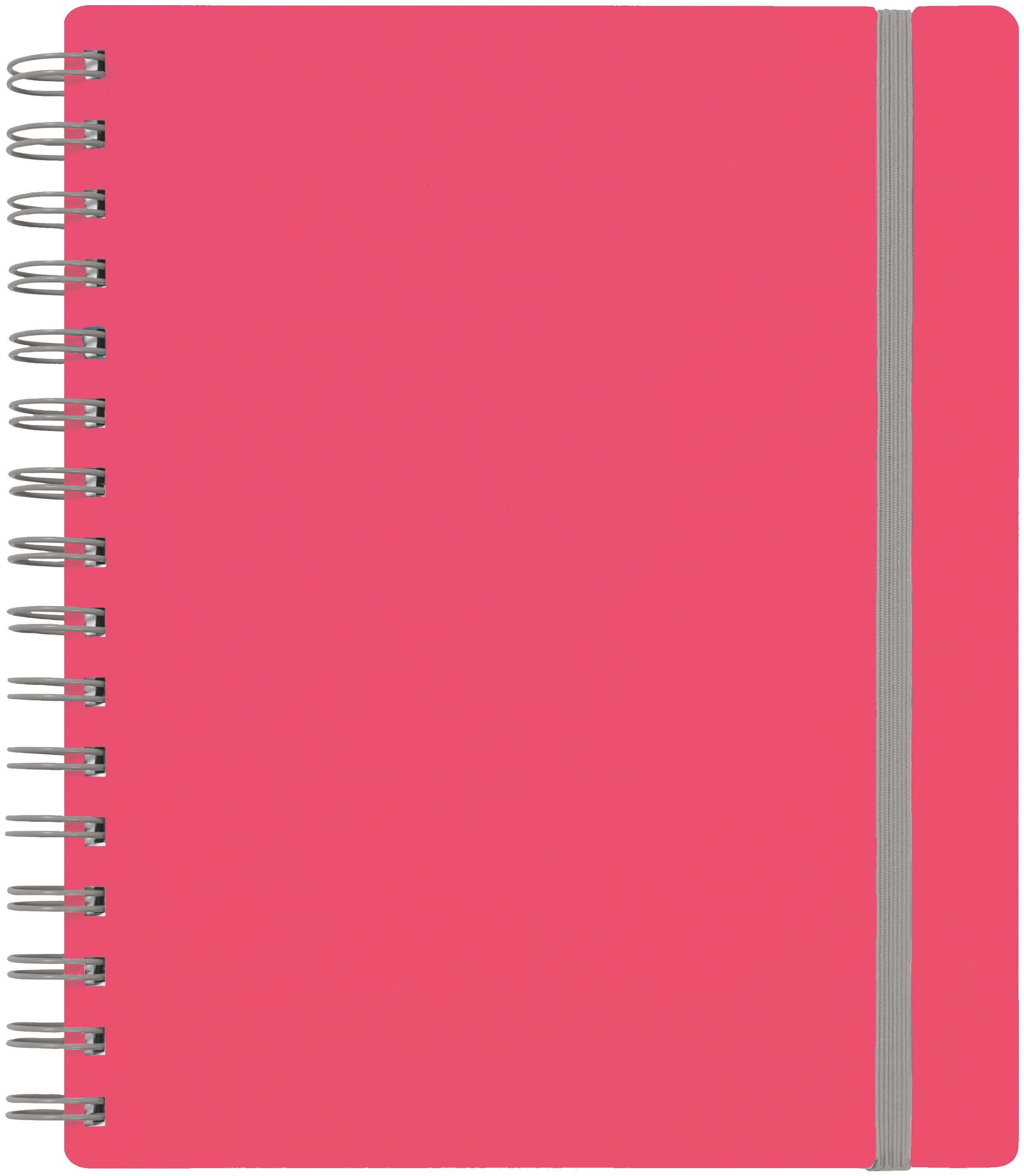 Kolma Spiralheft – 187 × 213 mm – 70 g/m² – Doppelspirale, perforiert, Elastband, Sammelmappe – Pink/Grau