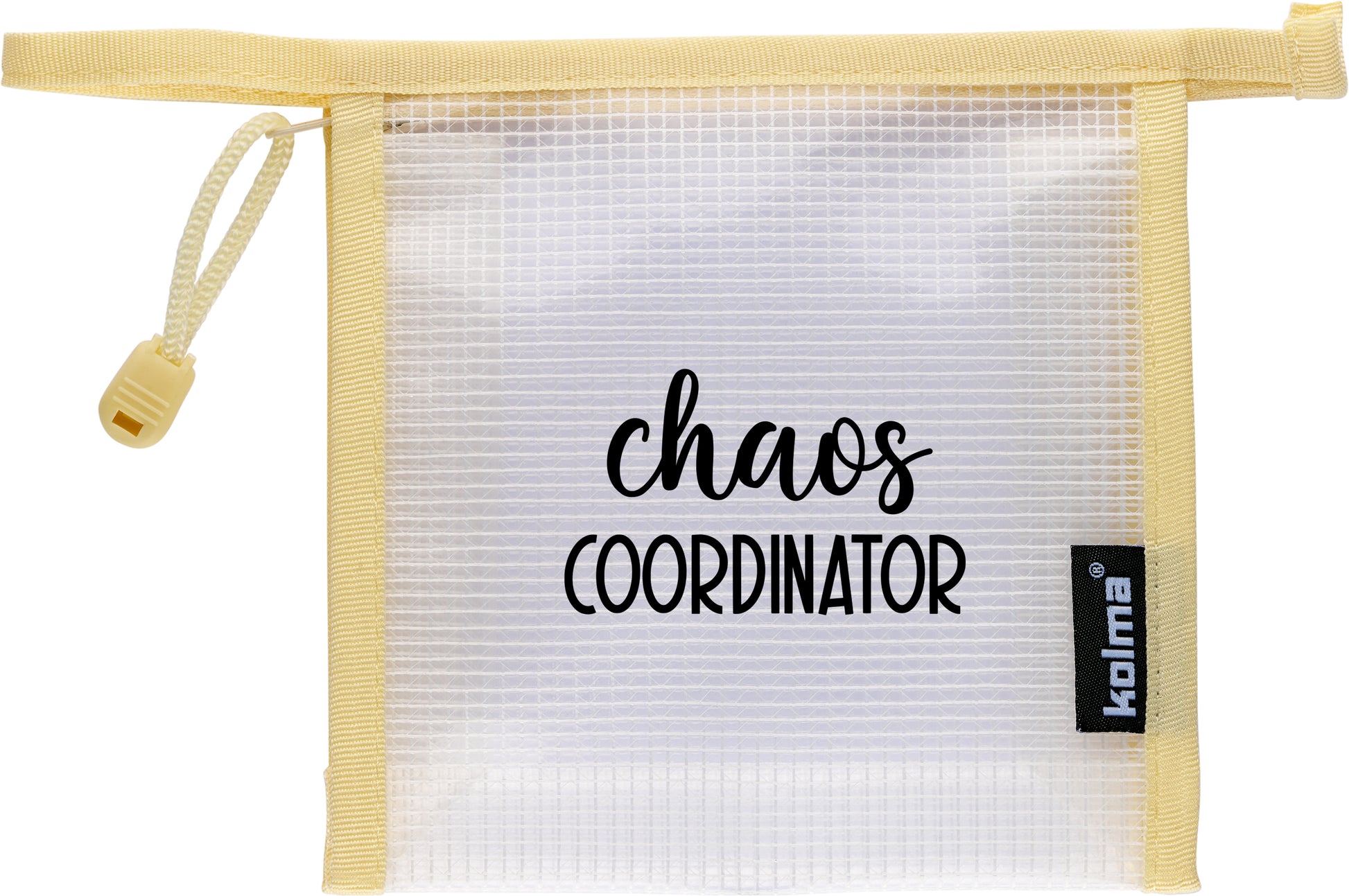 Kolma Reissverschlusstasche, Chaos Coordinator, creme, Netz, 15 × 15 × 5,5 cm