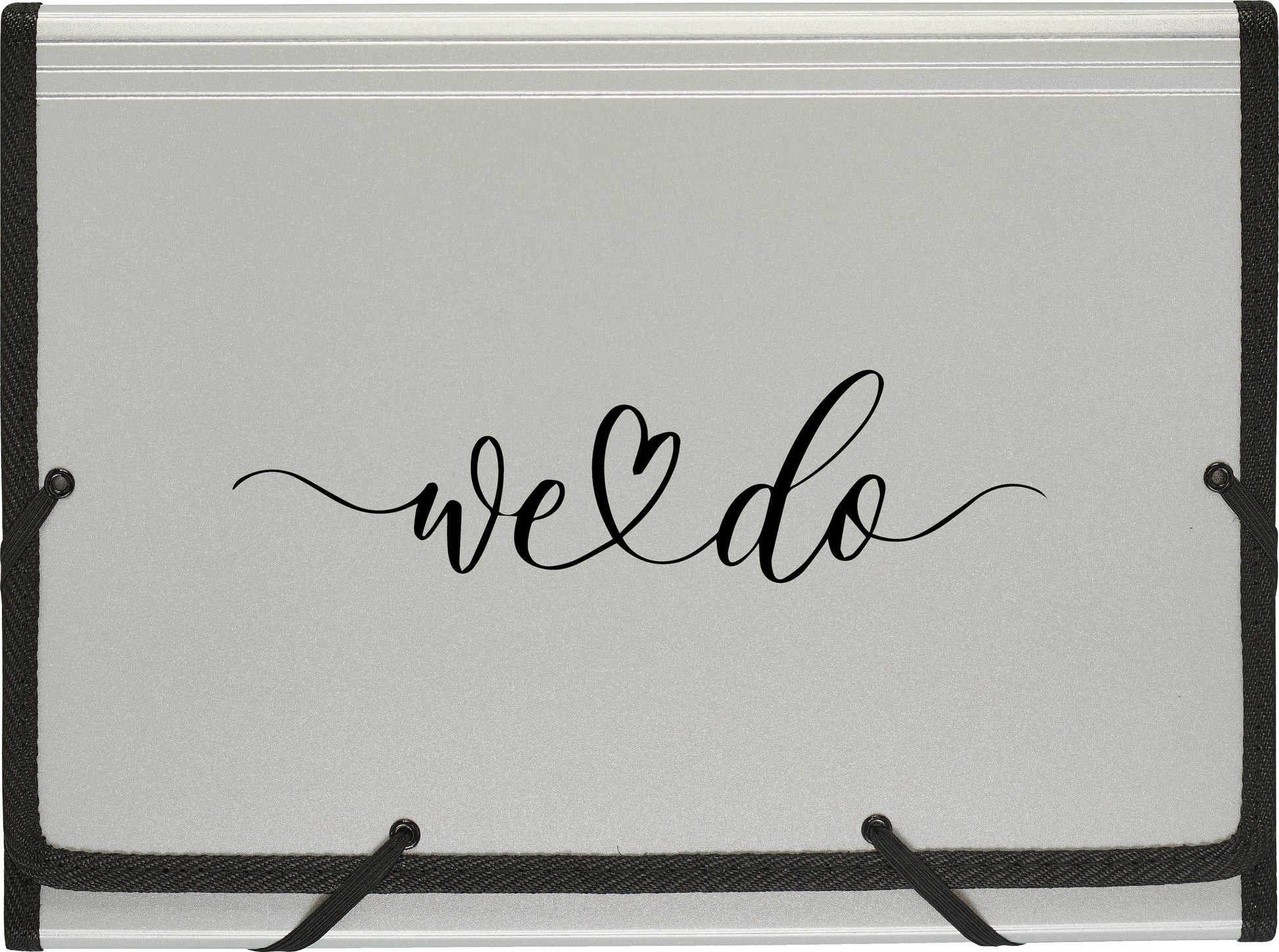 Kolma Fächermappe Wedding A4+ – 12 Fächer, Silber, "we do"-Prägung, Füllhöhe 35 mm