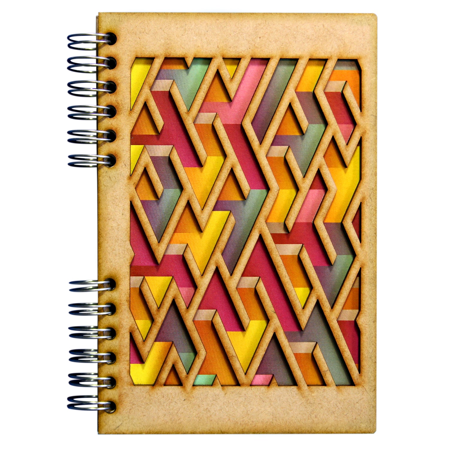 Komoni Notizbuch – 165 × 220 mm – blanko – 90 Blatt – Holzdeckel, nachfüllbar, FSC