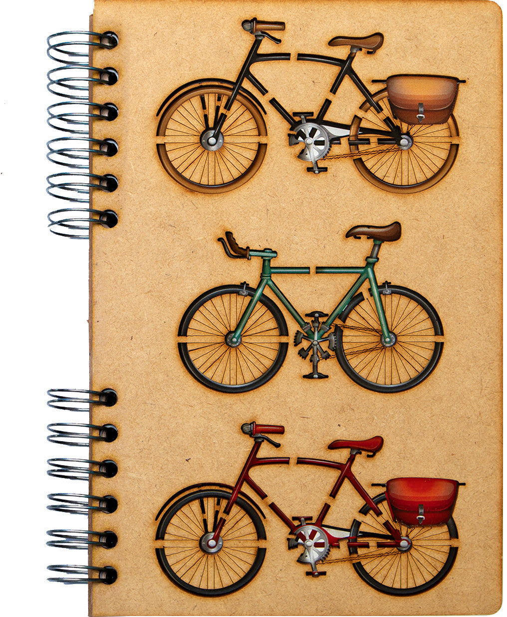 Komoni Notizbuch – 165 × 220 mm – liniert – 90 Blatt – starker Holzdeckel, nachfüllbar, FSC