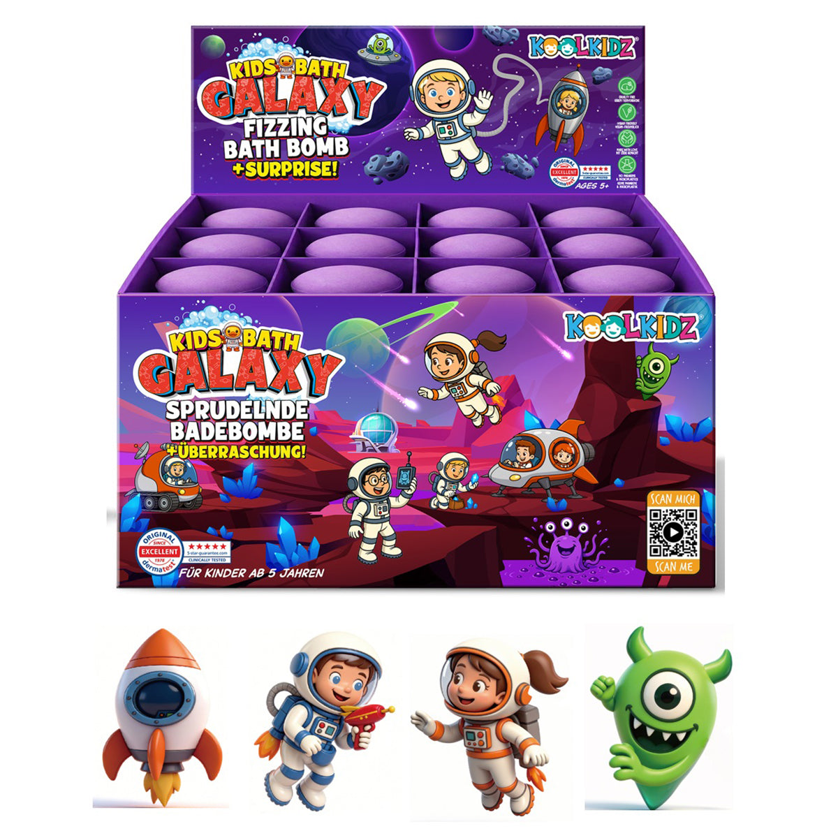 Koolkidz Badebombe – Galaxie – sprudelnd, Himbeere