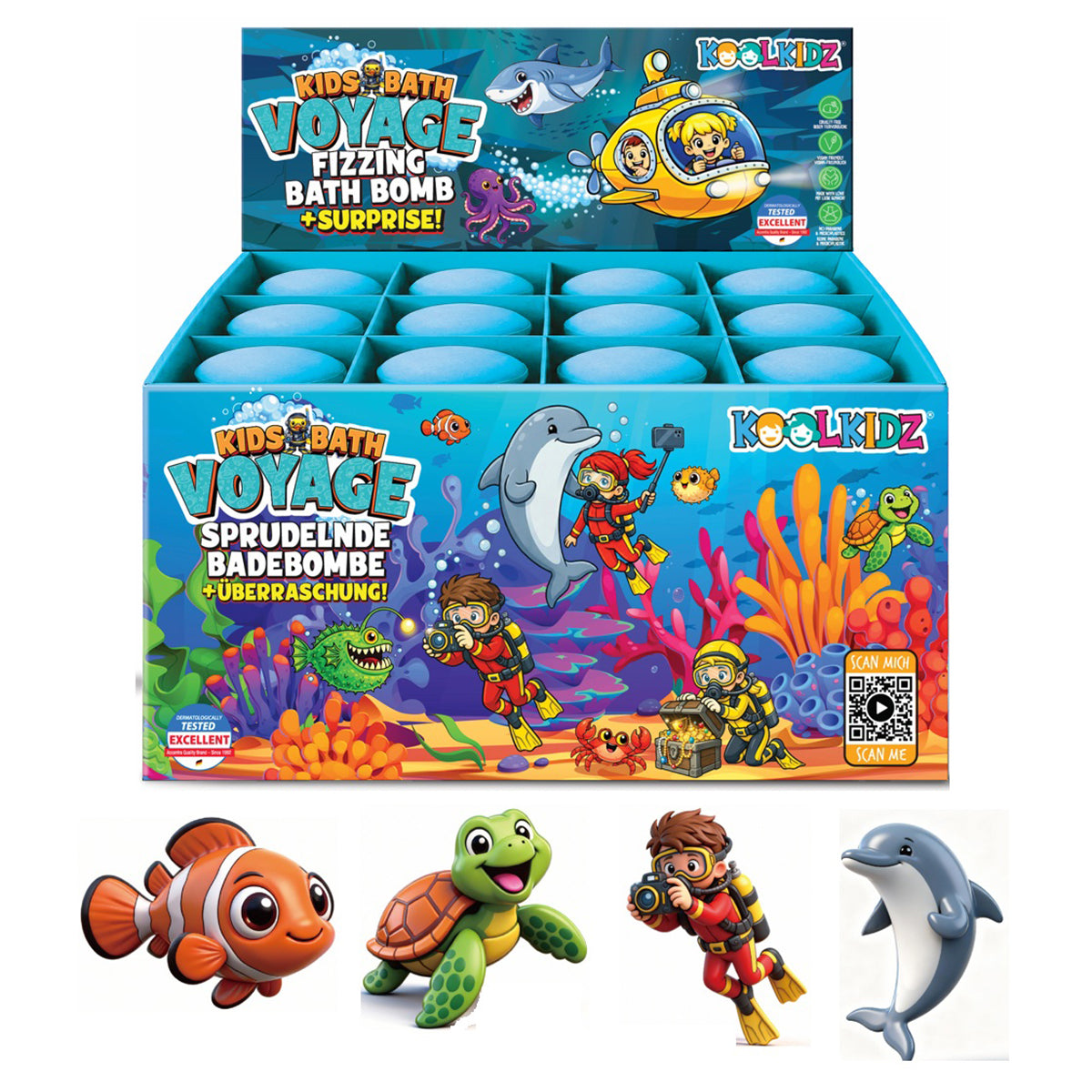 Koolkidz Badebombe – sprudelnd, Blaubeere – 150 g