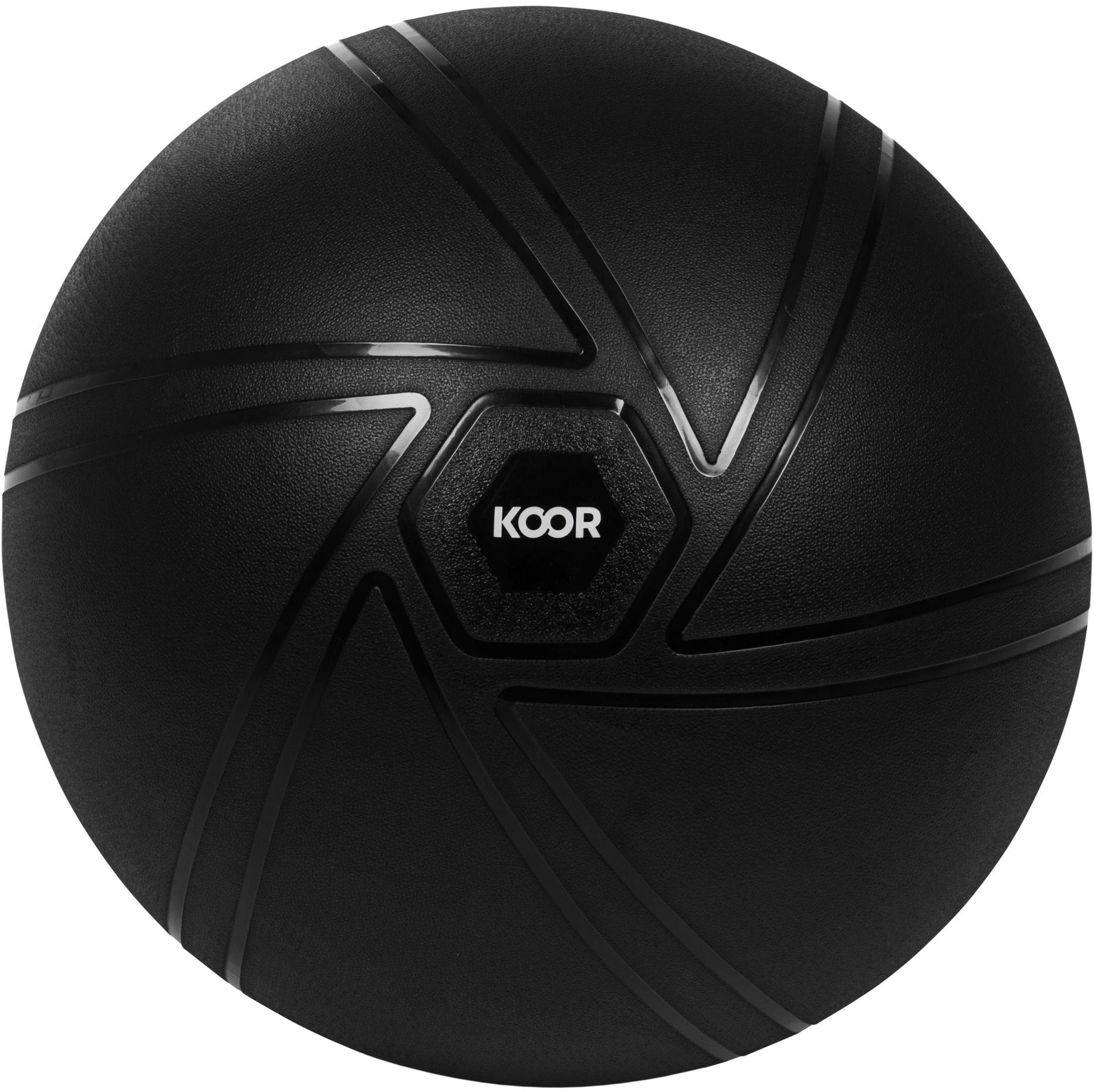 KOOR F00920 Sitzball – PVC – Schwarz, inkl. Fussluftpumpe, Ø 65 cm, bis 500 kg