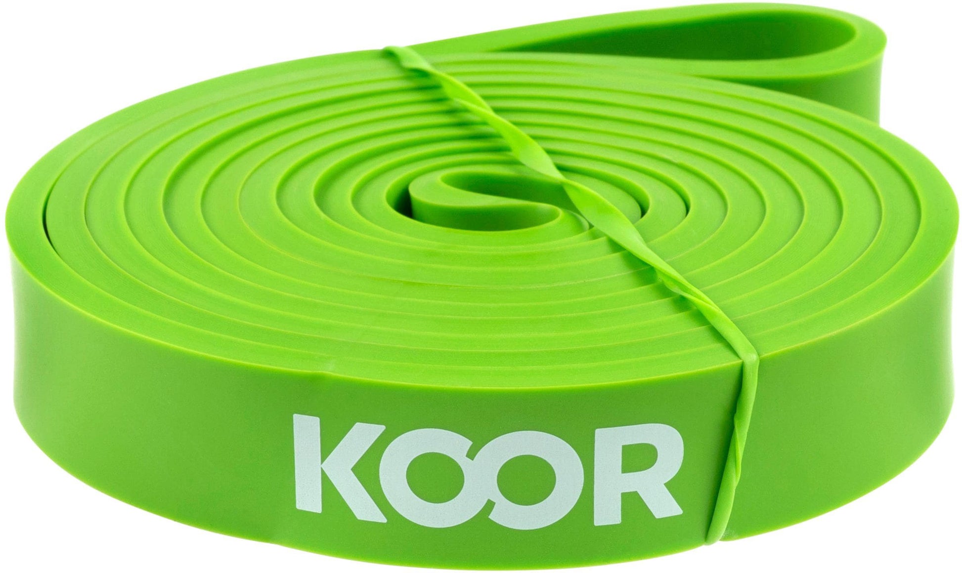 KOOR Fitnessband F00926, 208 cm × 2,2 cm × 0,5 cm, Latex, Grün, Mittel (21–32 kg) – 1 Stück