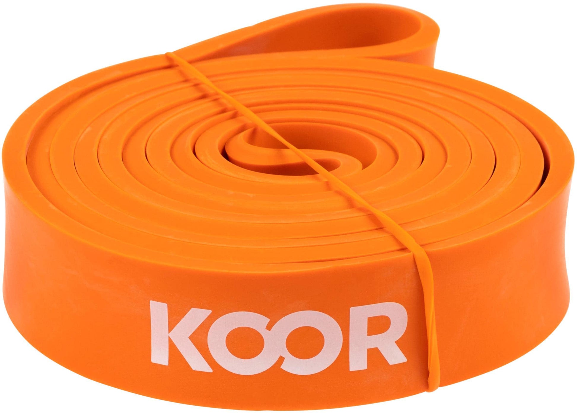 KOOR Fitnessband, F00927, 208,0 cm × 2,9 cm × 0,5 cm, Latex, Orange, Schwer, Widerstand 30–35 kg – 1 Stück