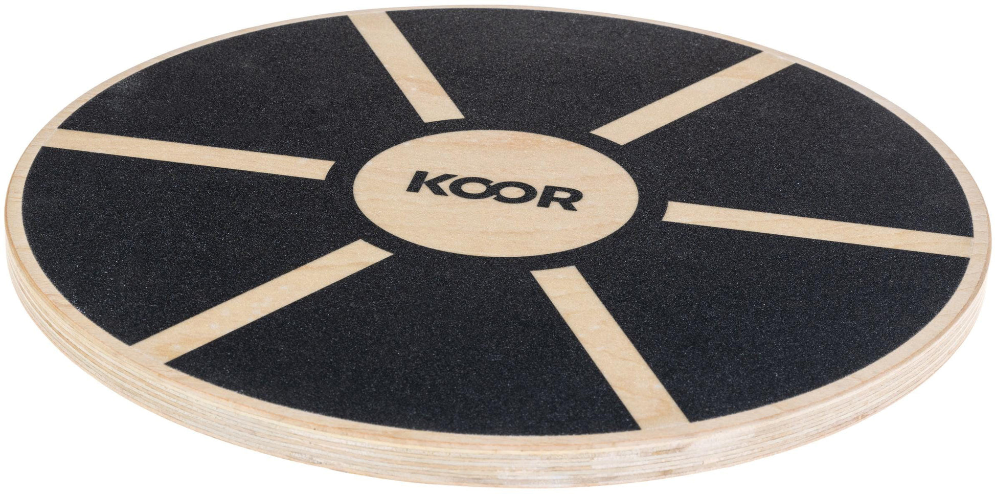 KOOR Rundes Balance Board, F01580, Ø40,0 cm × 8,5 cm, Holz, Schwarz, max. Nutzergewicht 110 kg – 1 Stück