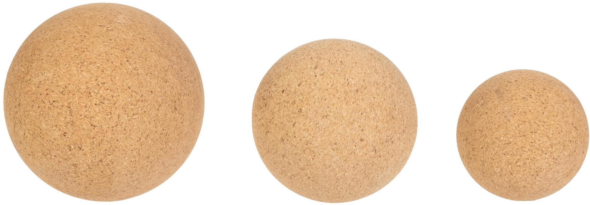 KOOR Faszientrainingsbälle – 3 Stk – Ø 6,5/8/10 cm – braun – Kork