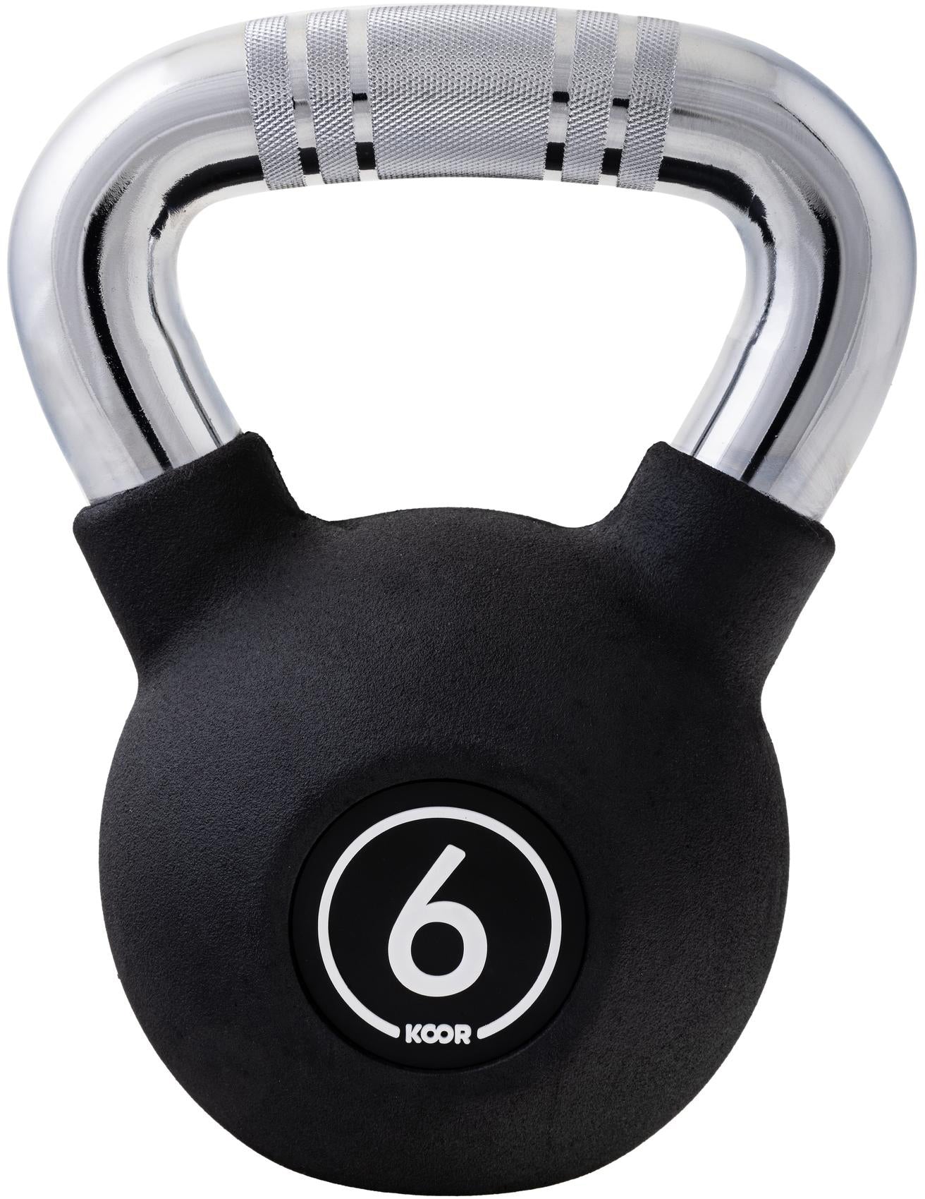 KOOR Kettlebell F02630 – 6 kg, 13 × 13 × 20,5 cm – Vinyl, schwarz