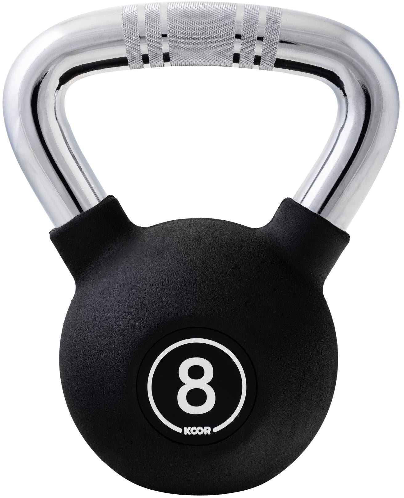 KOOR Kettlebell, 8 kg, 16 × 16 × 24,5 cm, Vinyl, Schwarz – 1 Stück