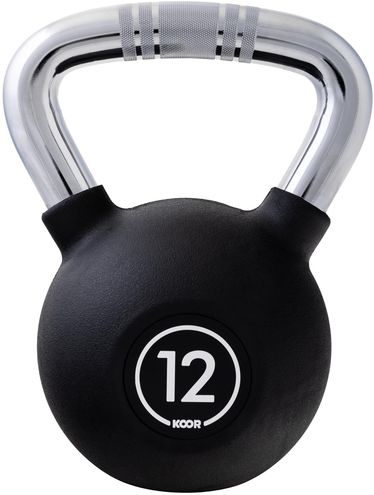 KOOR Kettlebell, 17 × 17 × 25,5 cm, Vinyl, Schwarz, 12 kg