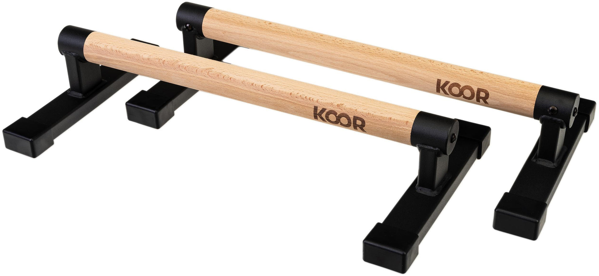 KOOR Liegestützgriffe F02710, 50 × 25 × 10 cm, 500 kg, Birke/Stahl – 2er-Set