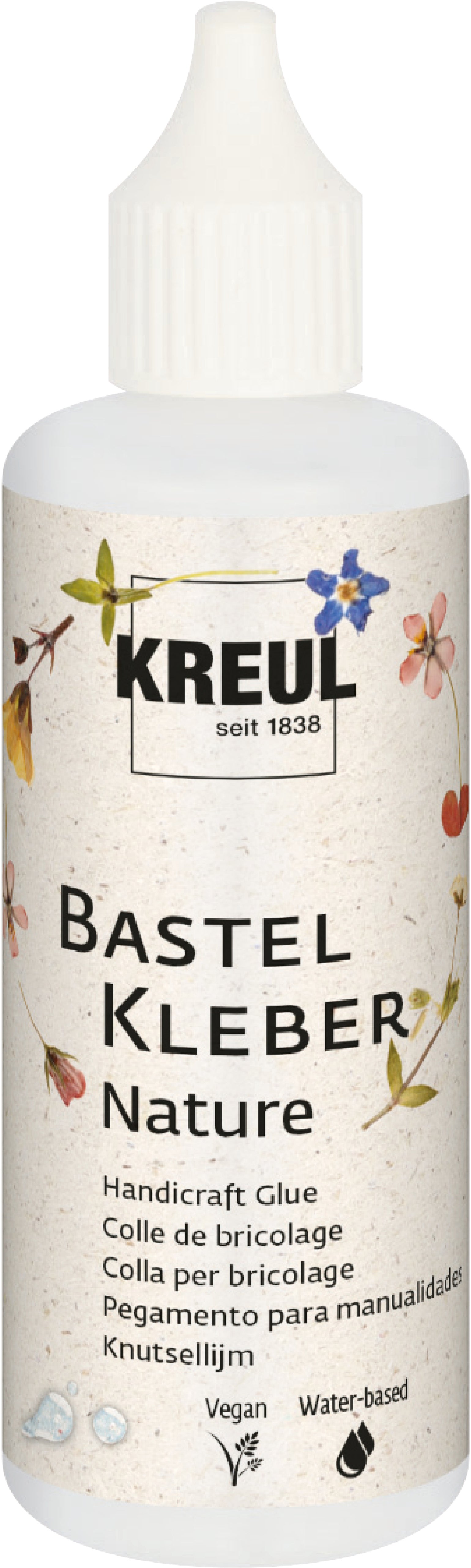 Kreul Bastelleim Nature – 80 ml, für Papier, Textilien, Holz u. a., permanent