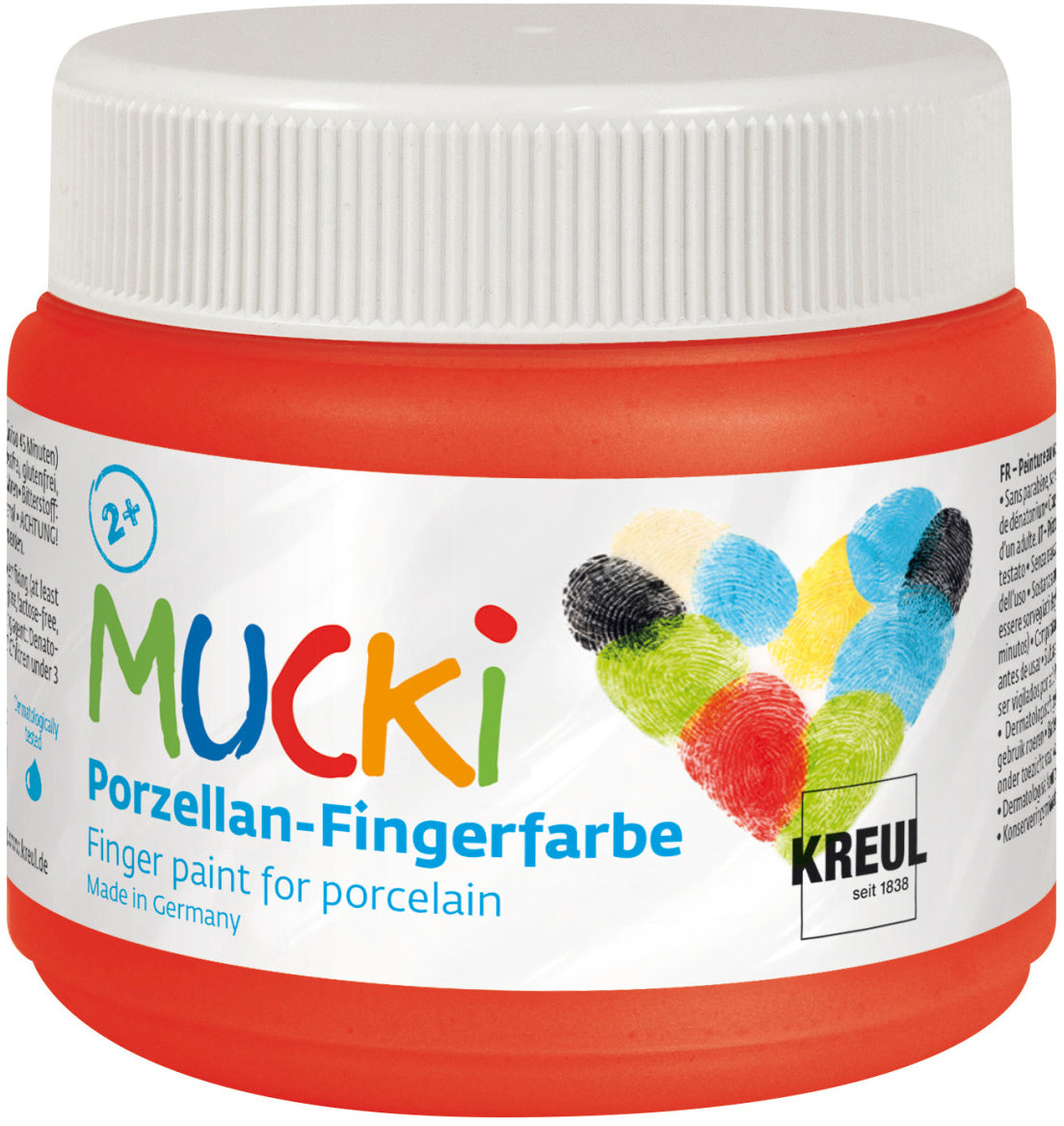 Kreul Mucki Fingerfarbe – Rosenrot – für Porzellan