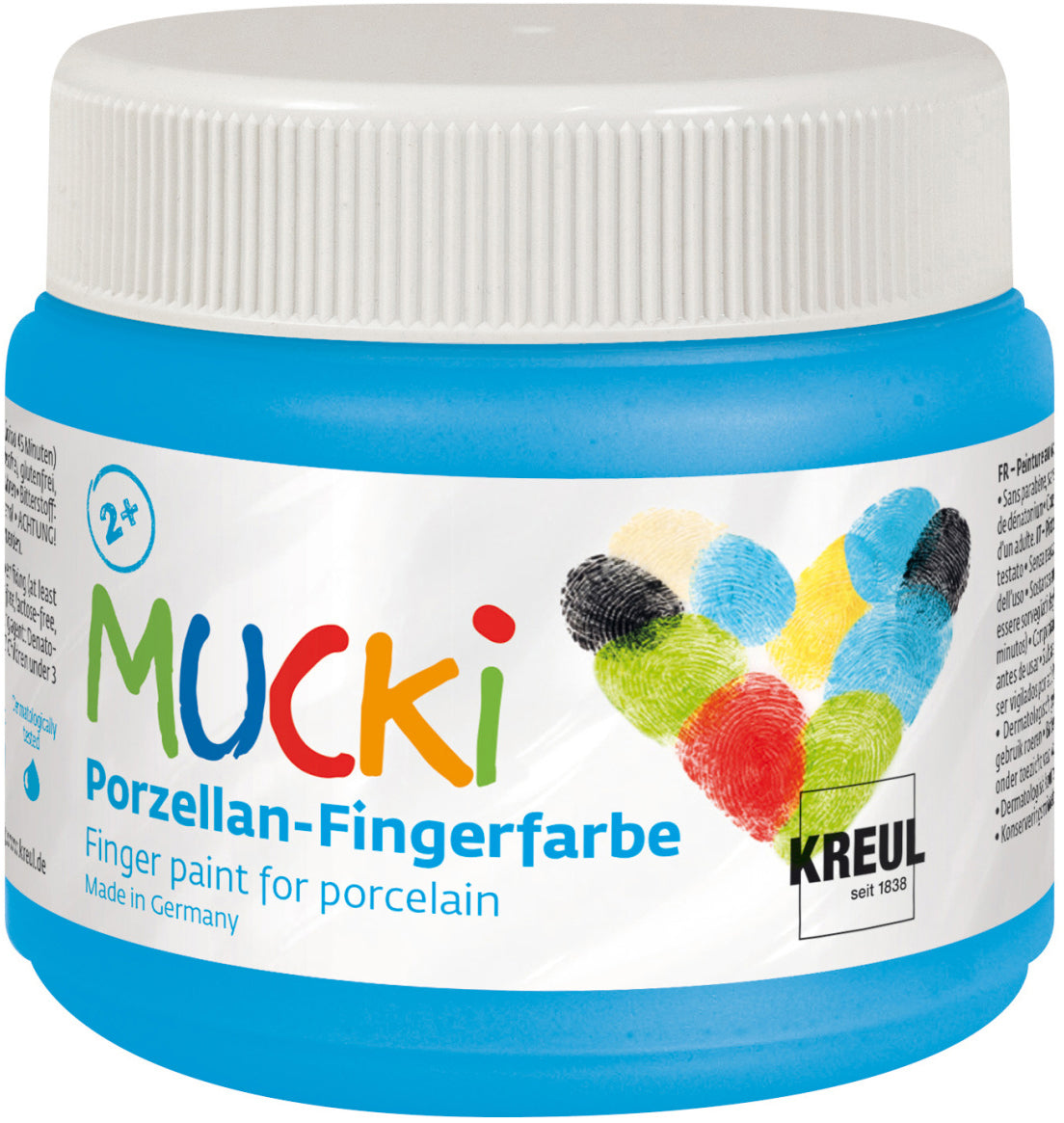 Kreul Mucki Porzellan-Fingerfarbe – Himmelblau – für Porzellan