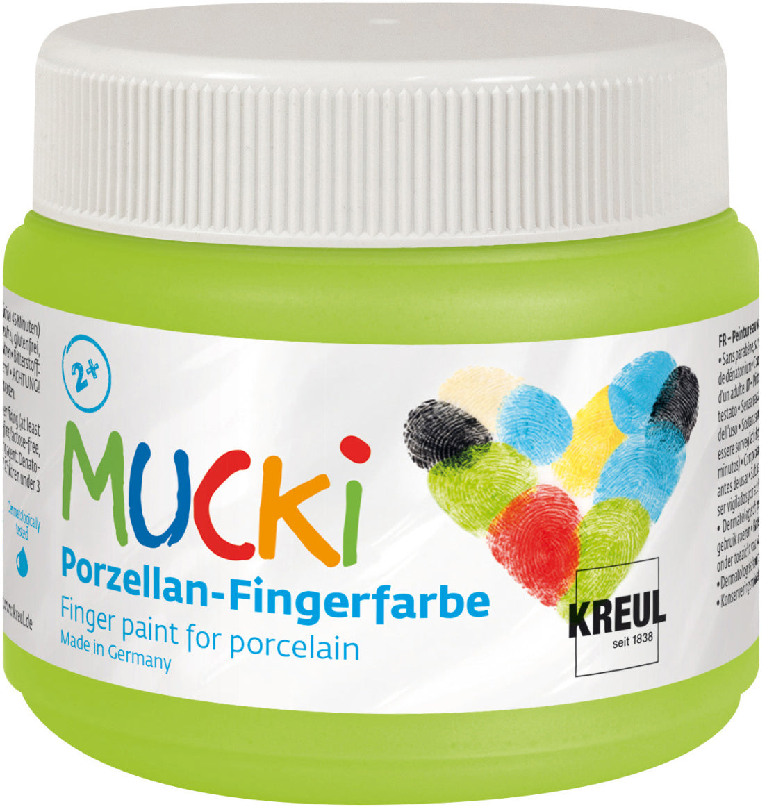 Kreul MUCKI Fingerfarbe – Abenteuergrün – für Porzellan