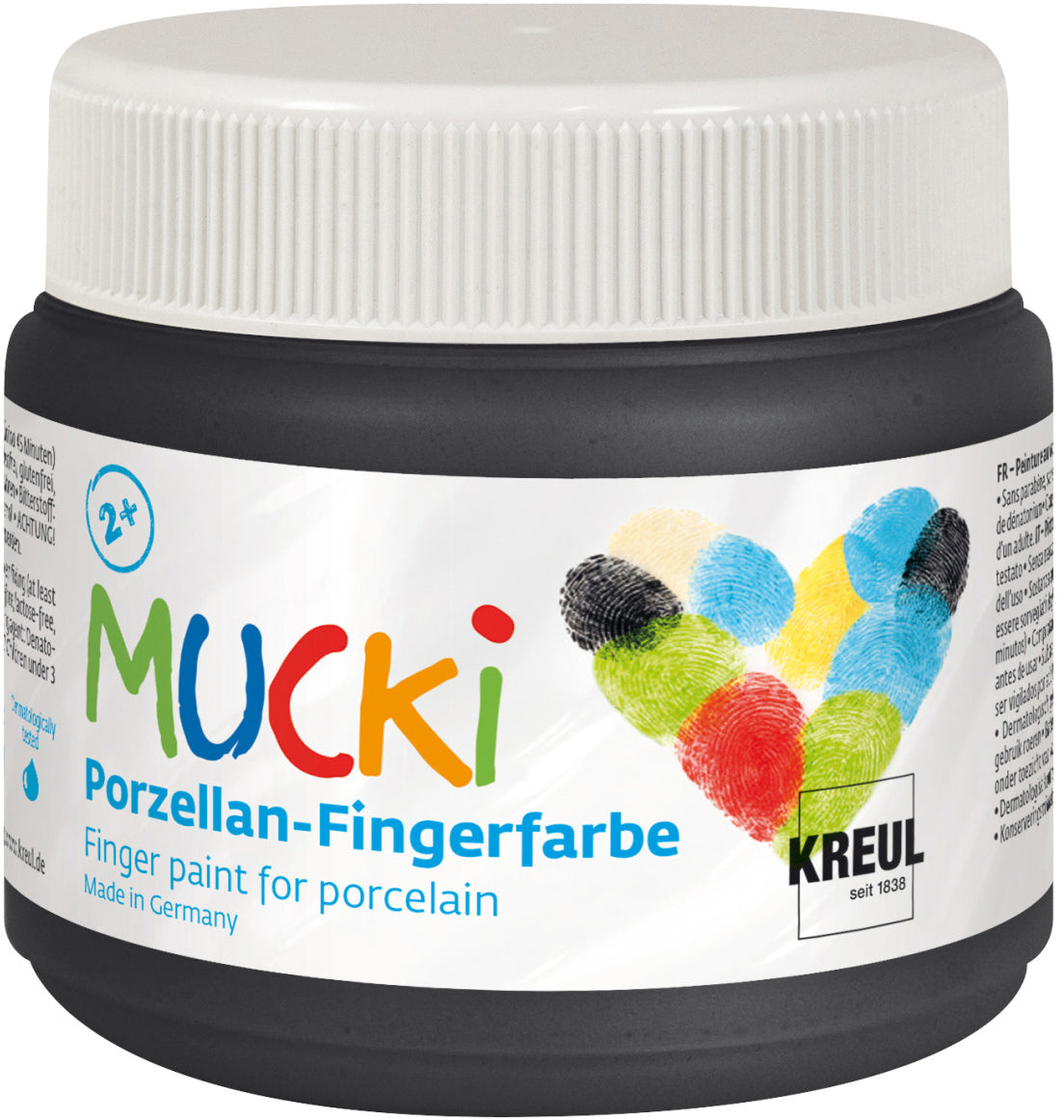 Kreul Mucki Porzellan-Fingerfarbe – Nachtschwarz