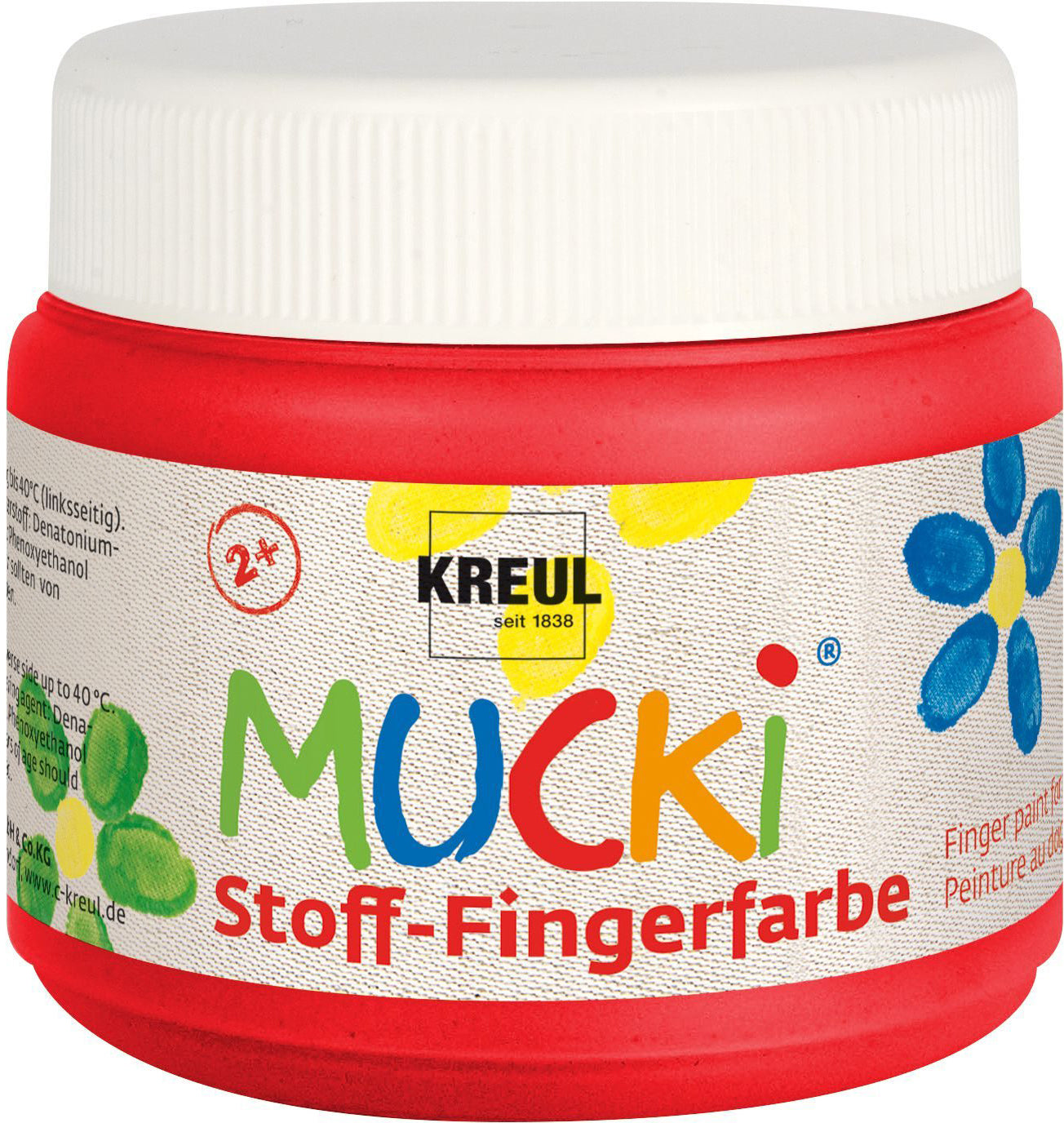 Kreul Mucki Stoff-Fingerfarbe – Rot – für Textilien