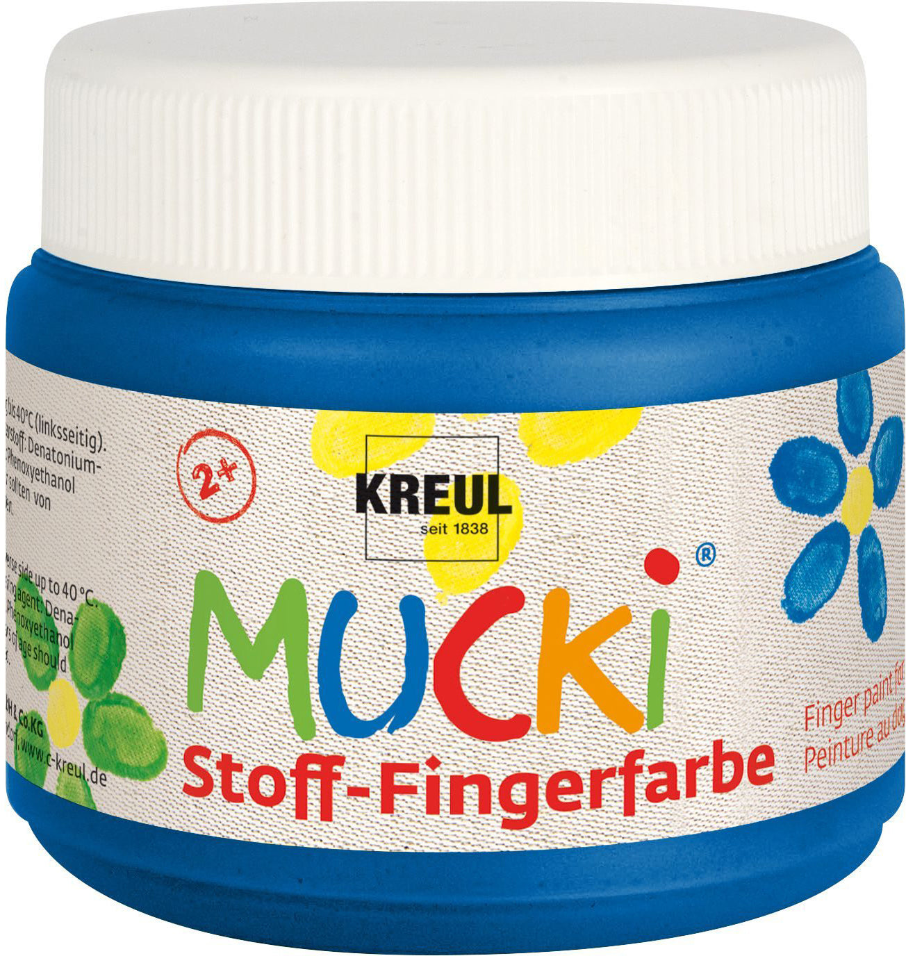 Kreul Mucki Stoff-Fingerfarbe – Blau – für Textilien