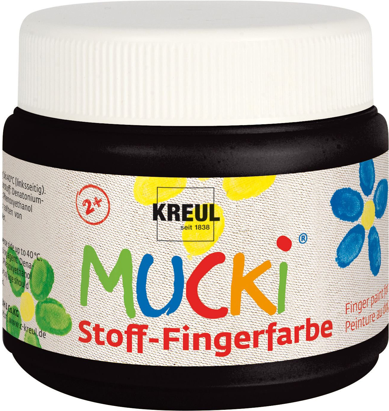 Kreul MUCKI Stoff-Fingerfarbe – Schwarz – für Textilien