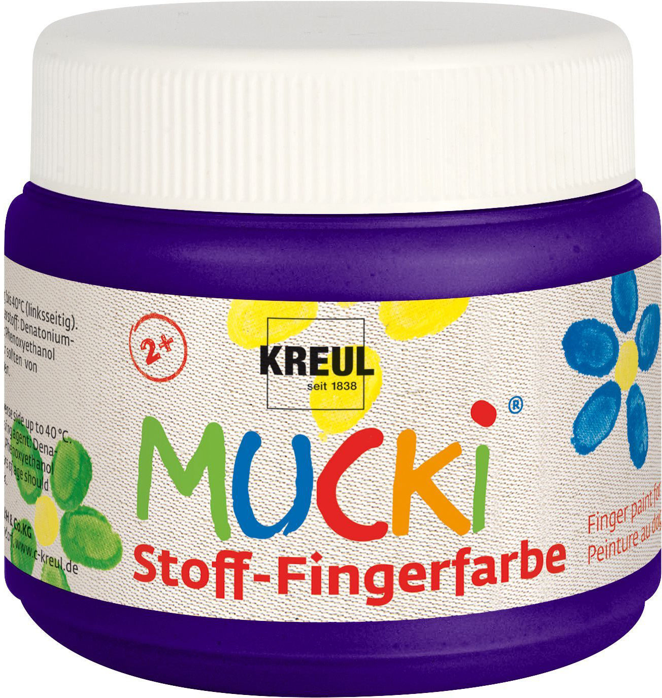 Kreul MUCKI Stoff-Fingerfarbe – Violett, wasserbasiert – für Textilien