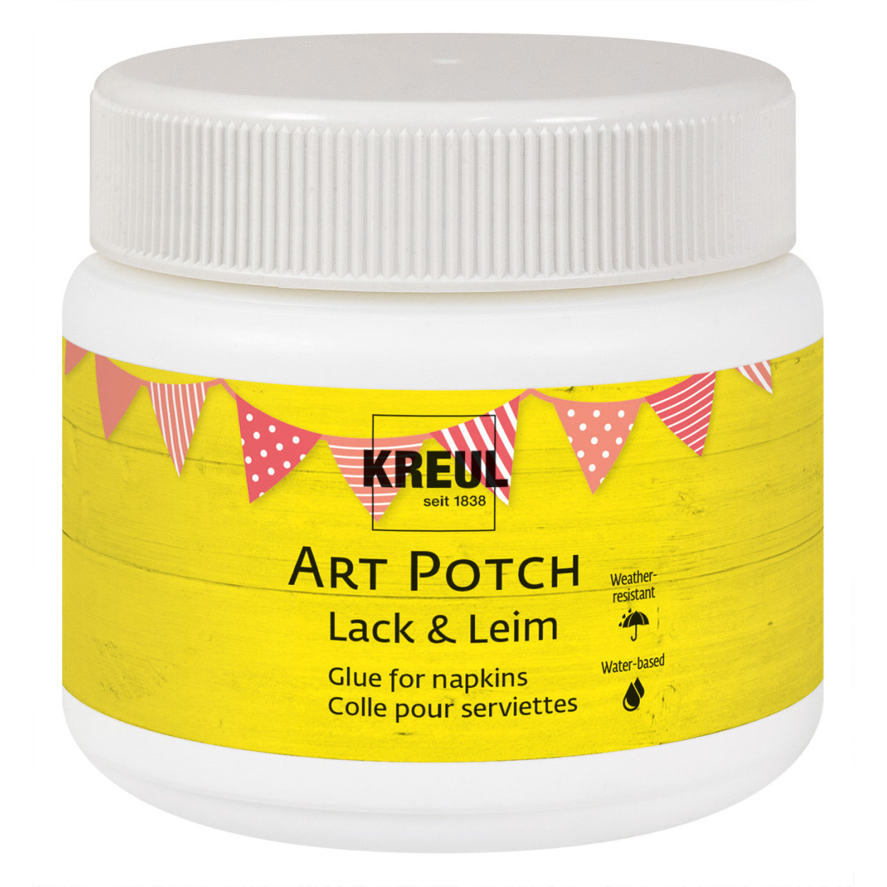 KREUL Art Potch Lack & Leim Alleskleber – 150 ml, transparent, für Papier, Servietten