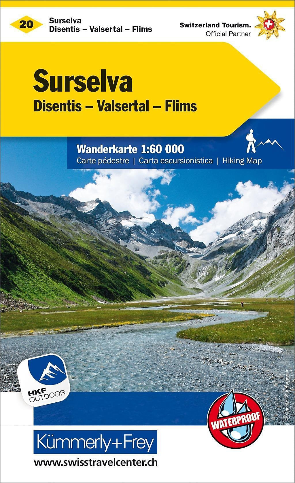 Hallwag Kümmerly+Frey Wanderkarte Surselva-Valsertal – 123 × 202 mm – 1:60'000