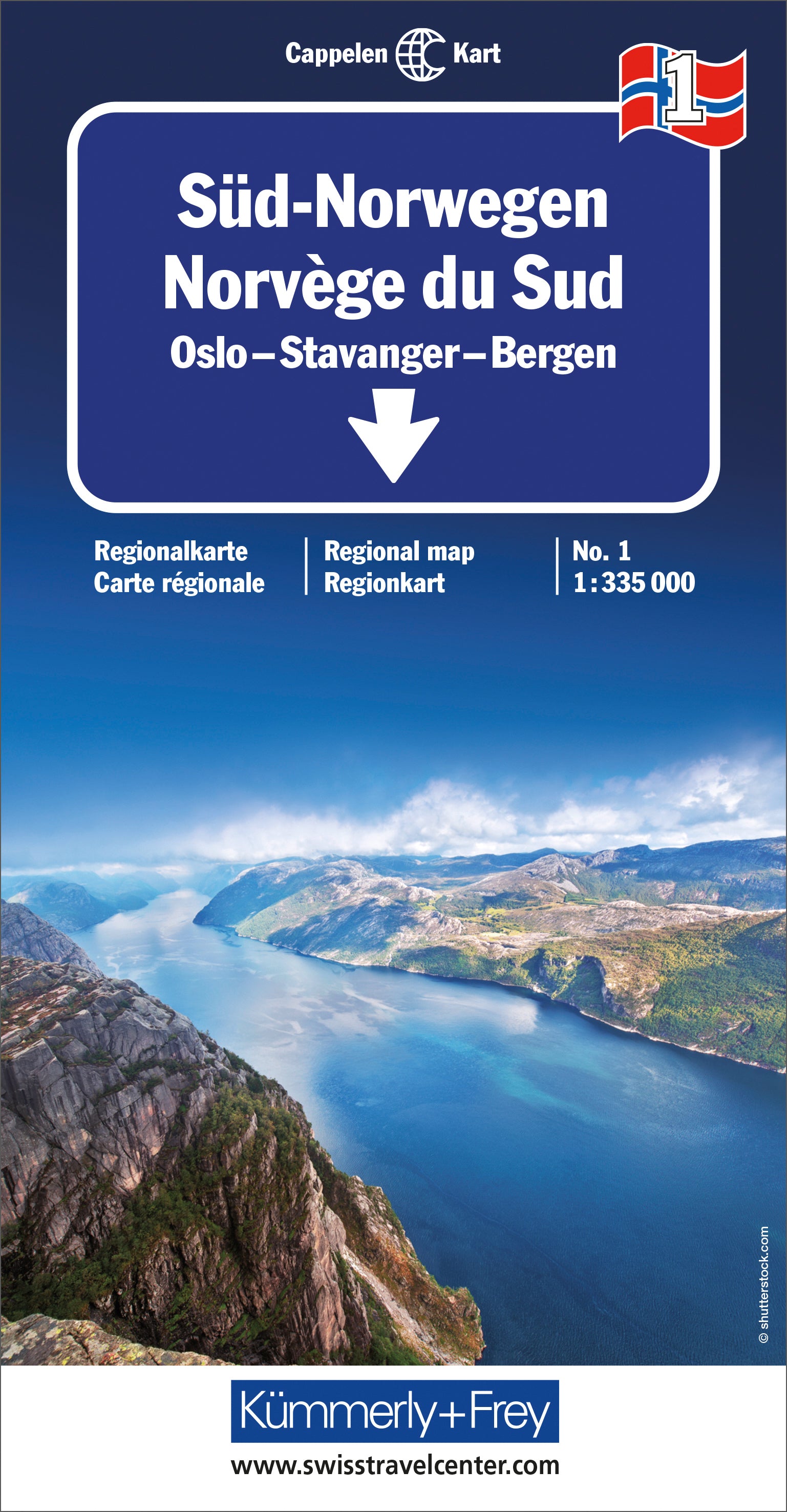 Hallwag Kümmerly+Frey KÜMMERLY+FREY – Strassenkarte Süd-Norwegen Nr. 01 – 1:335'000