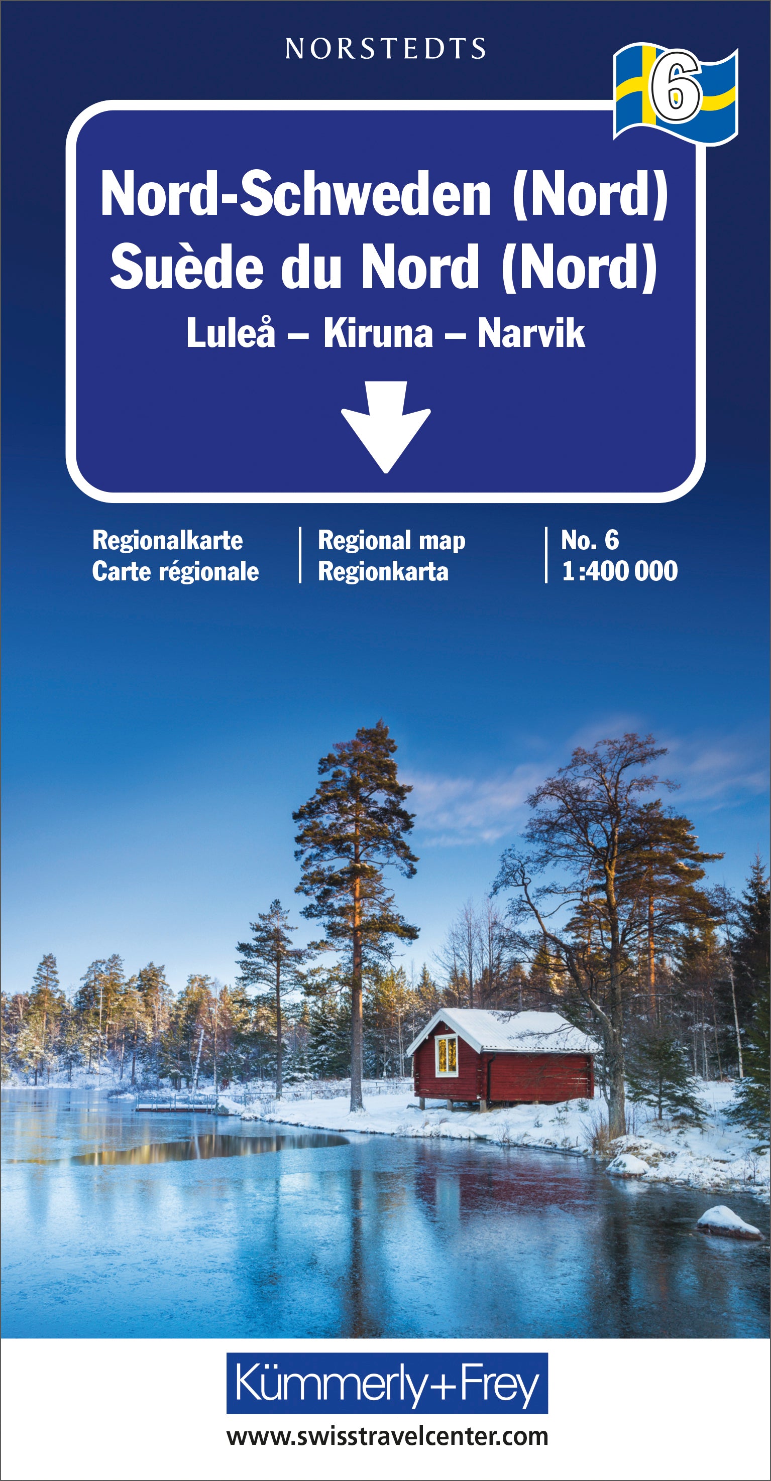 Hallwag Kümmerly+Frey KÜMMERLY+FREY – Strassenkarte Nord-Schweden – 1:400'000 – 130×8×250 mm – 124 g