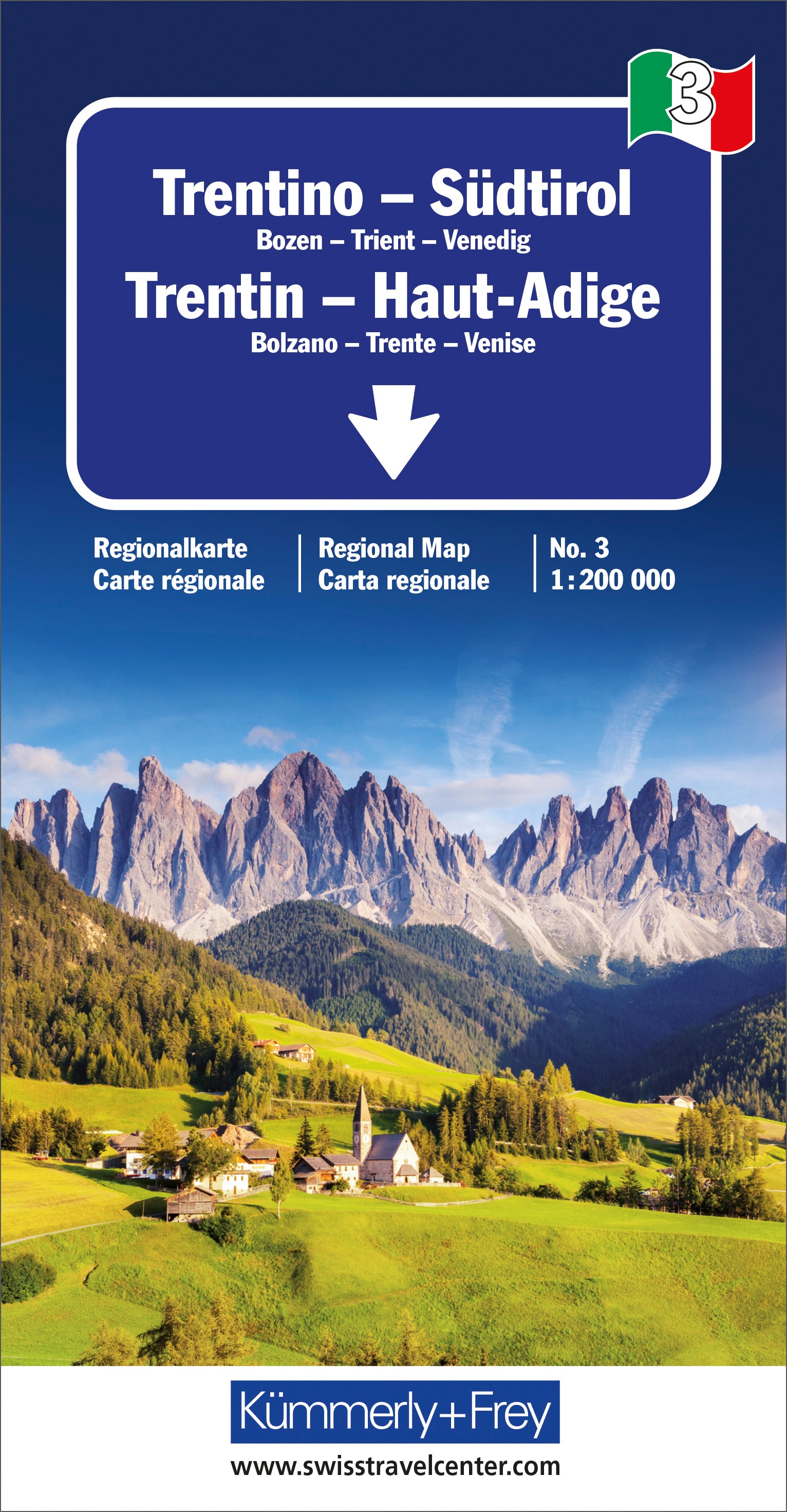 Hallwag Kümmerly+Frey Kümmerly + Frey – Strassenkarte Trentino–Südtirol – 1:200'000