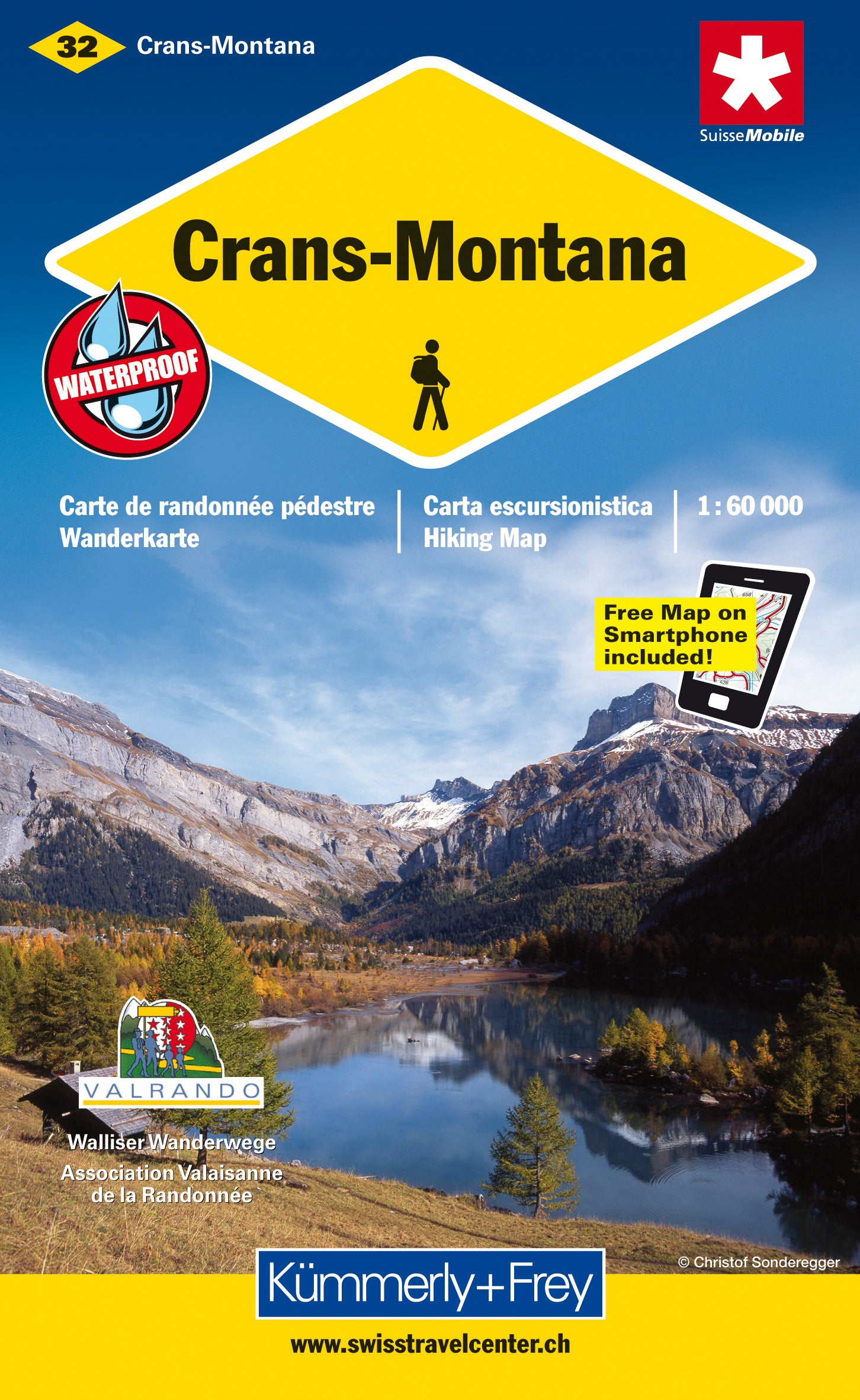 Hallwag Kümmerly+Frey Kümmerly+Frey – Wanderkarte Crans-Montana – 1:60'000 – 125×10×205 mm