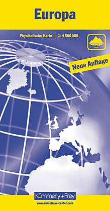 Hallwag Kümmerly+Frey KÜMMERLY+FREY – Kontinentkarte Europa – physikalisch – 1:4,5 Mio. – 133×24×251 mm – 134 g