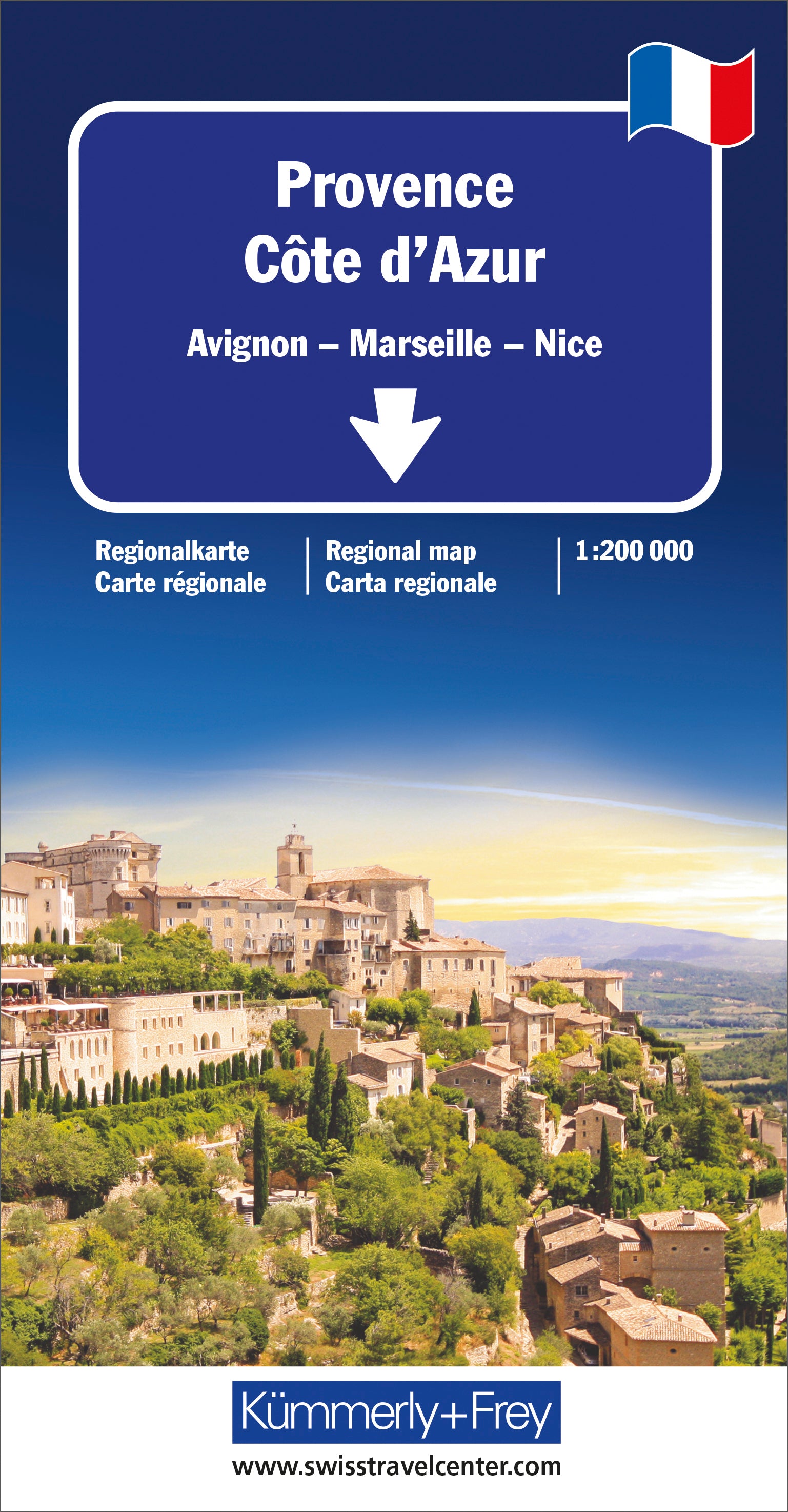 Hallwag Kümmerly+Frey Kümmerly+Frey – Strassenkarte Provence-Côte d'Azur – 1:200'000 – 129 × 20 × 252 mm – 189 g