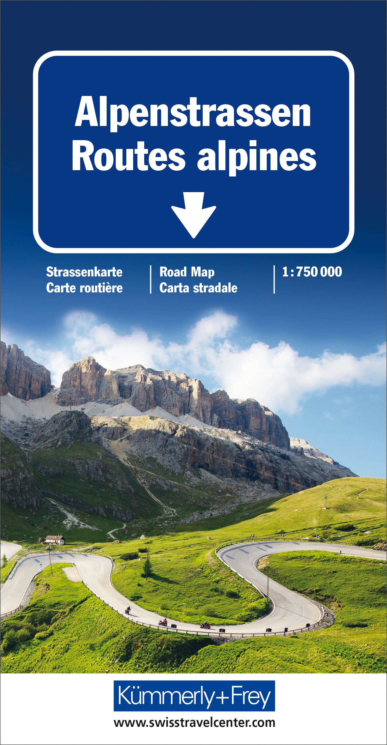 Hallwag Kümmerly+Frey Kümmerly+Frey – Strassenkarte Alpenstrassen (CH/A) – 1:750'000 – 130×18×252 mm – 189 g