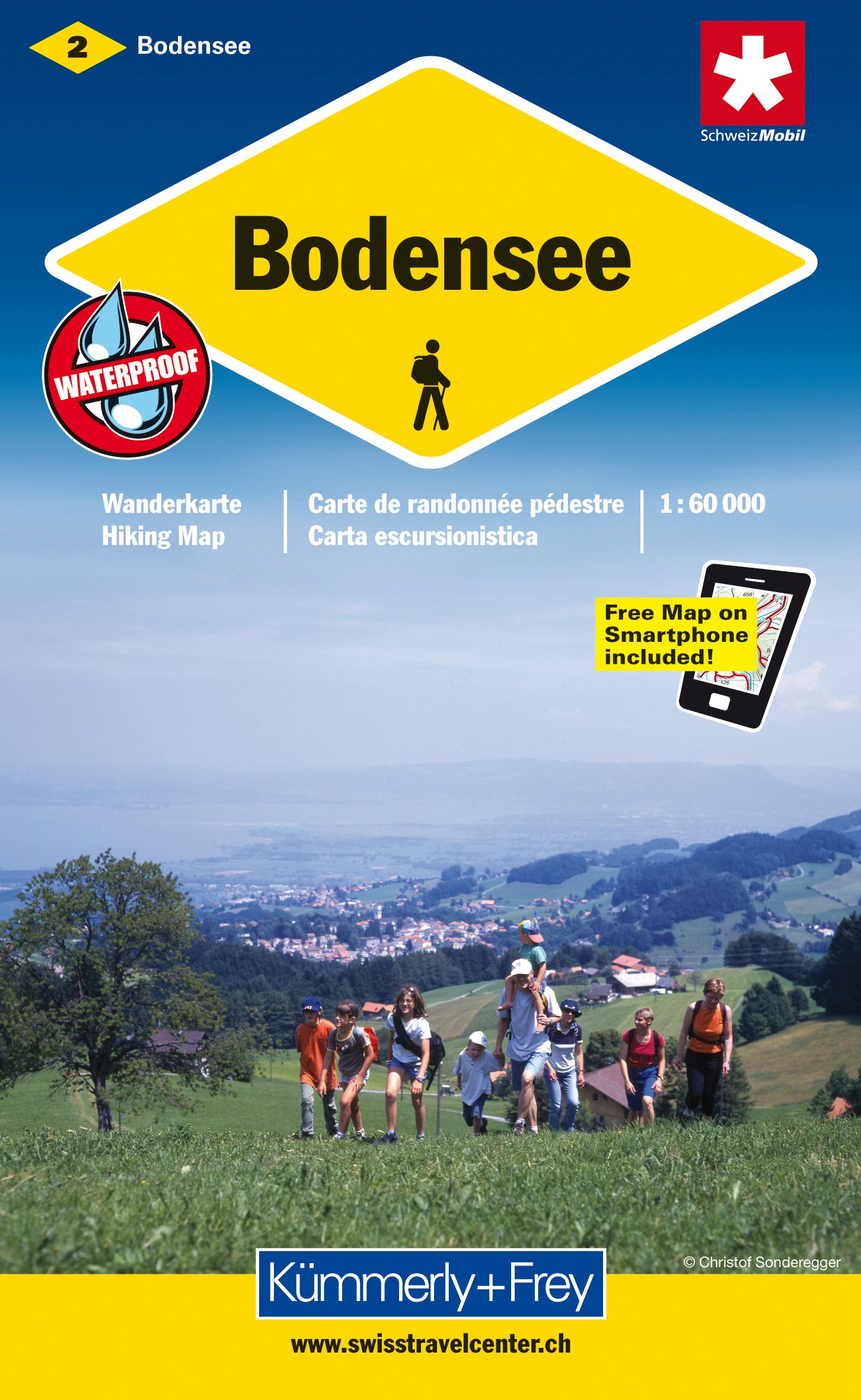 Hallwag Kümmerly+Frey Wanderkarte – Wasser- und Reissfest – 1:60'000 – Bodensee