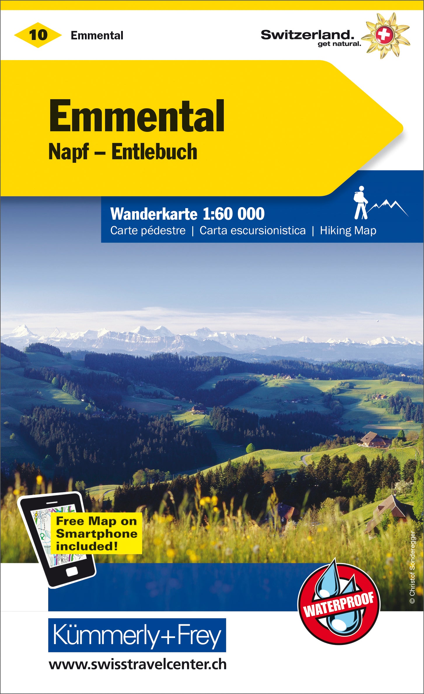 Hallwag Kümmerly+Frey Kümmerly+Frey Wanderkarte Emmental-Entlebuch – 125 × 202 mm – Massstab 1:60'000
