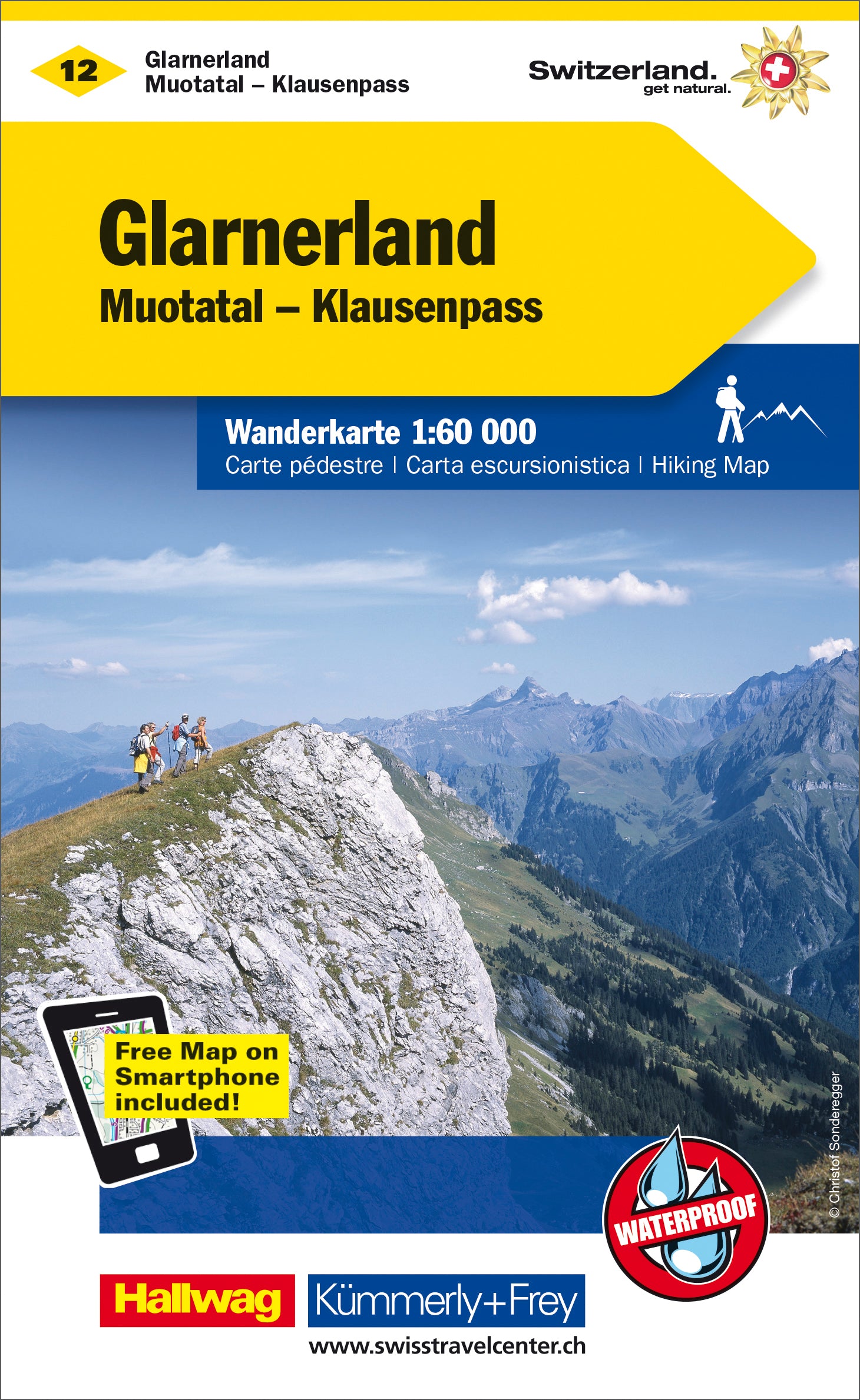 Hallwag Kümmerly+Frey Wanderkarte Glarnerland – 1:60'000 – 125×12×202 mm