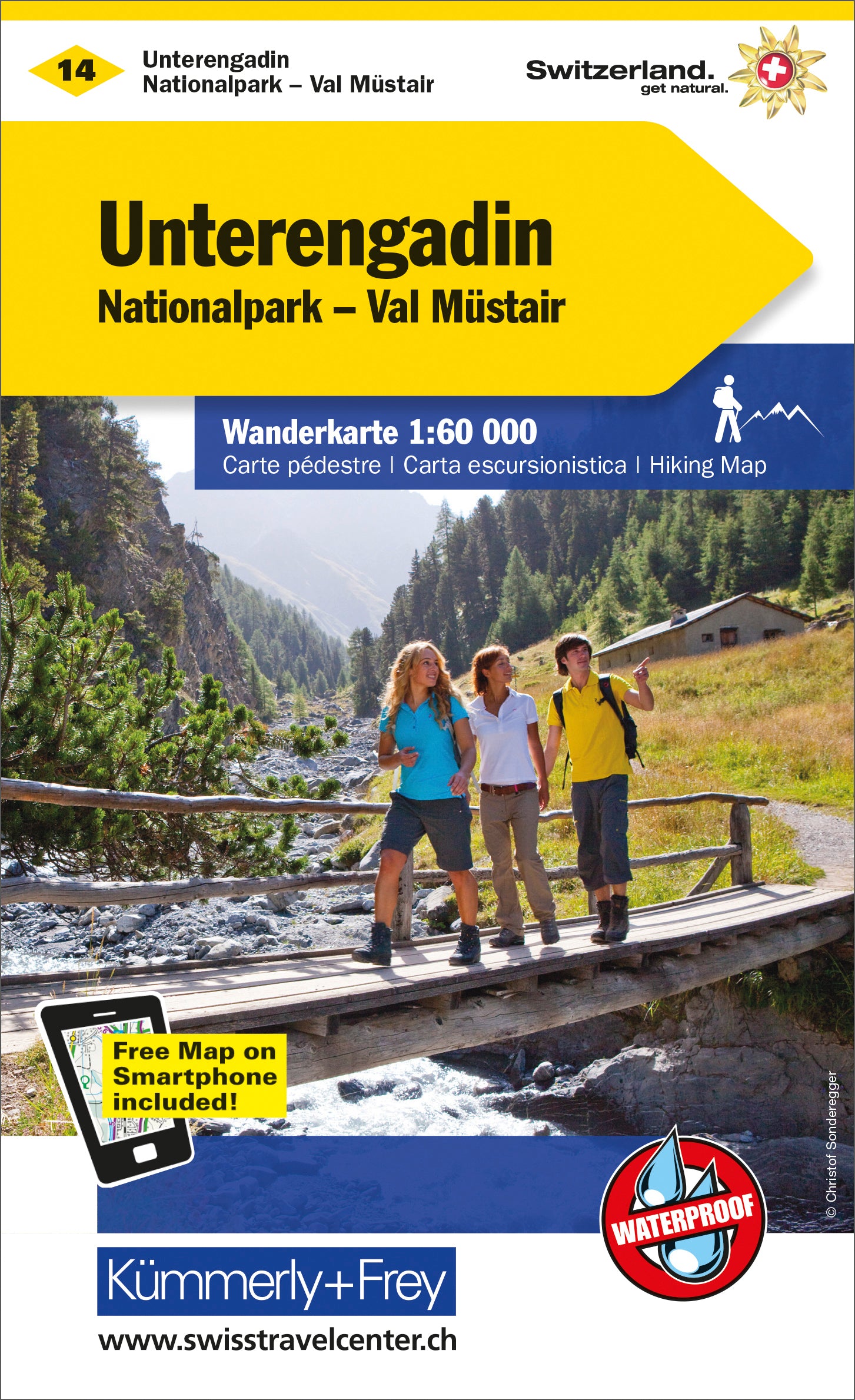 Hallwag Kümmerly+Frey KÜMMERLY+FREY – Wanderkarte Unterengadin – 1:60'000